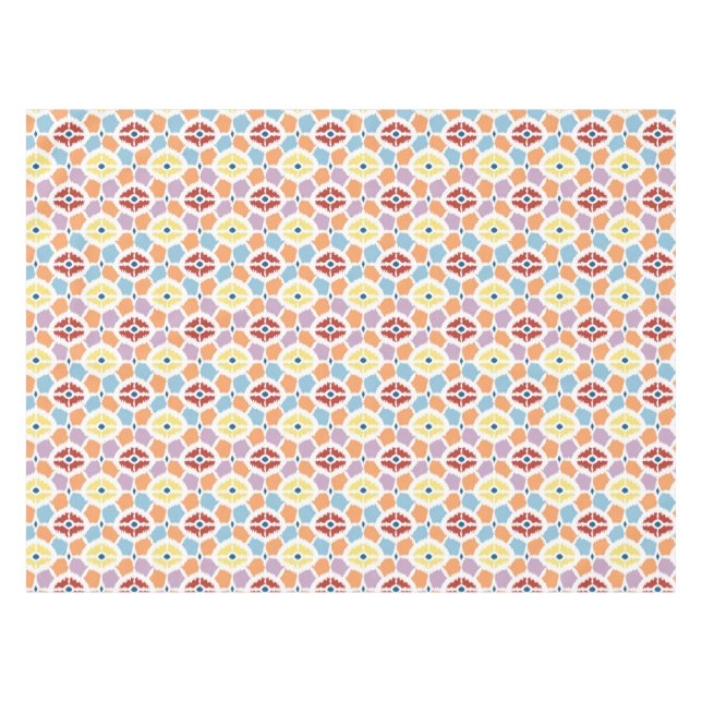 Colorful diamonds ikat geometric tablecloth (Front (Horizontal))