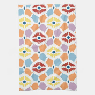 Colorful diamonds ikat geometric towel