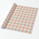 Colorful diamonds ikat geometric wrapping paper