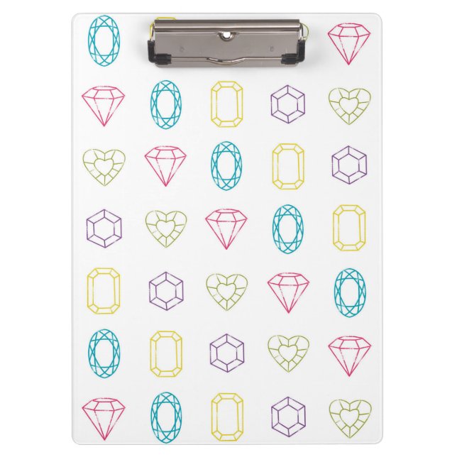 Colorful Diamonds Pattern Clipboard (Front)