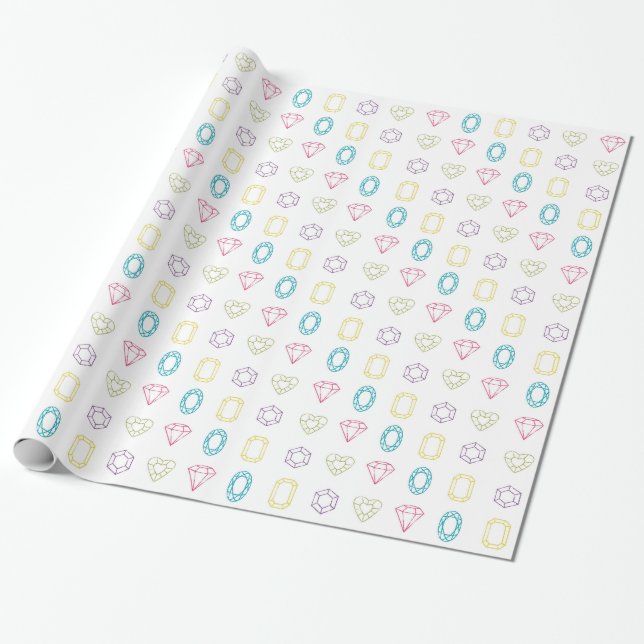 Colorful Diamonds Pattern Wrapping Paper (Unrolled)
