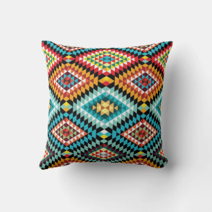 Colorful Diamonds Throw Pillow