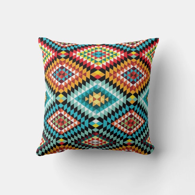Colorful Diamonds Throw Pillow (Back)
