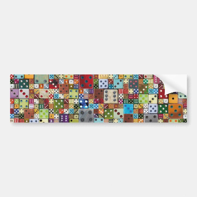 Colorful Dice Bumper Sticker (Front)