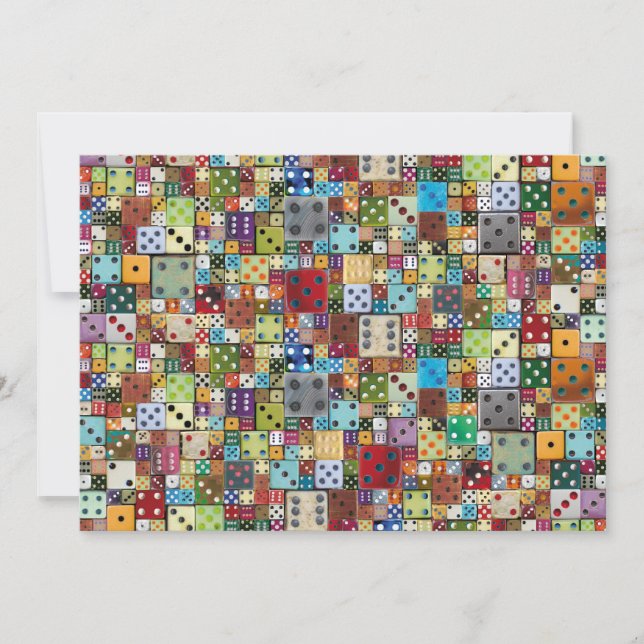 Colorful Dice Bunco Invite (Front)