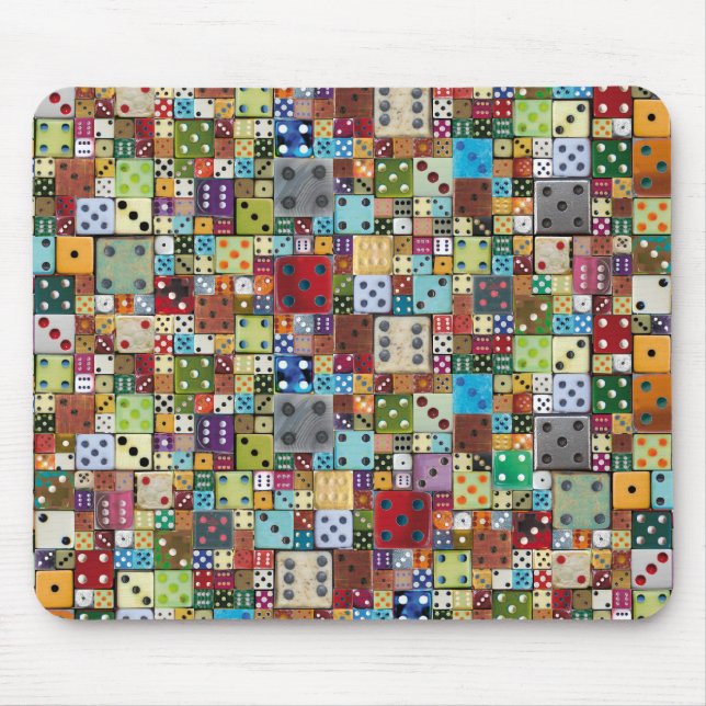 Colorful Dice Mouse Pad (Front)