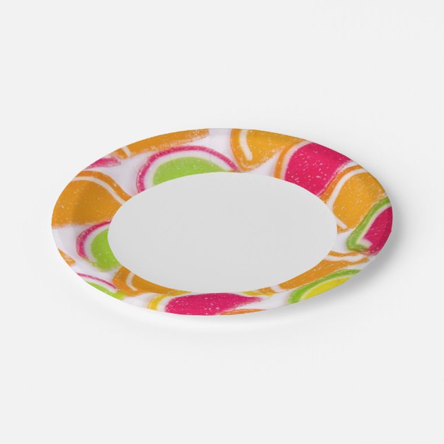 Colorful Different Jelly Candy Paper Plates (Angled)