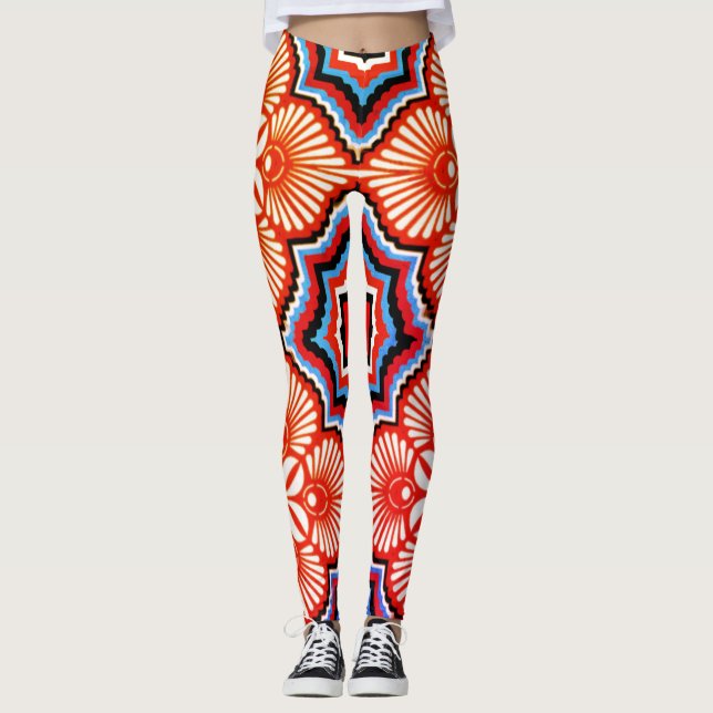 Colorful Digital 3D Design Leggings – Perfect Fit  (Front)