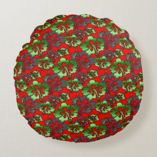 Colorful Digital 3D Design Round Throw Pillow (16"
