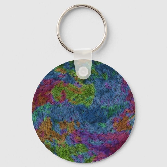 Colorful Digital Abstract Keychain (Front)