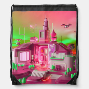 Colorful Digital Design Drawstring Backpack – Perf