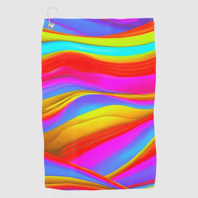 Colorful Digital Design Golf Towel – Perfect Size  (Front)