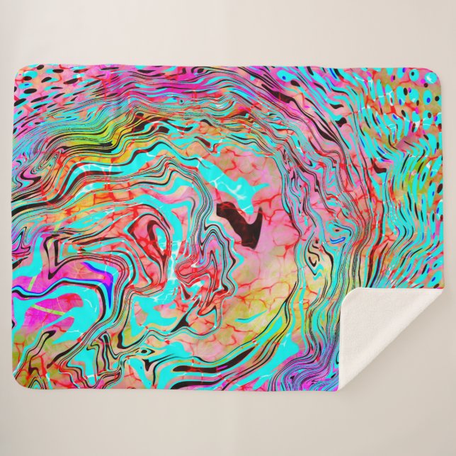 Colorful Digital Fluid Art  Sherpa Blanket (Front (Horizontal))