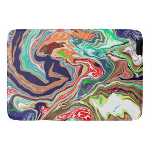 Colorful Digital Marble Abstract Modern Art Bath Mat