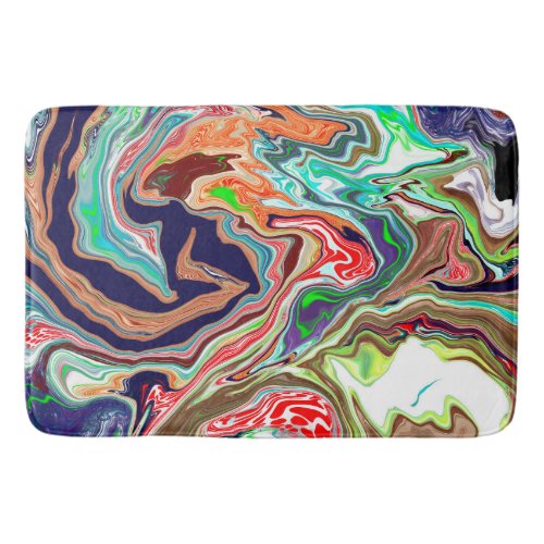 Colorful Digital Marble Abstract Modern Art   Bath Mat