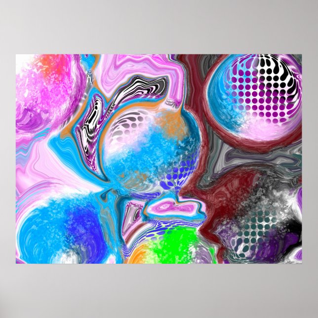 Colorful Digital Modern Abstract Art Poster (Front)