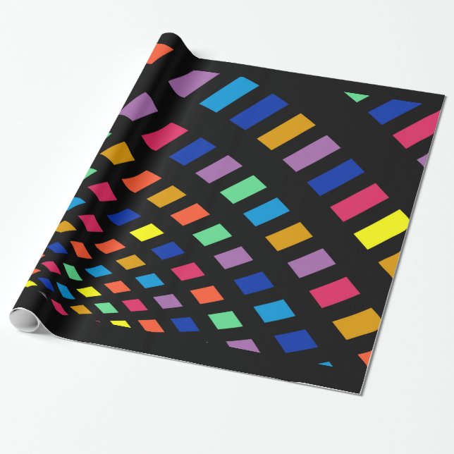 Colorful Digital Rainbow Wrapping Paper (Unrolled)