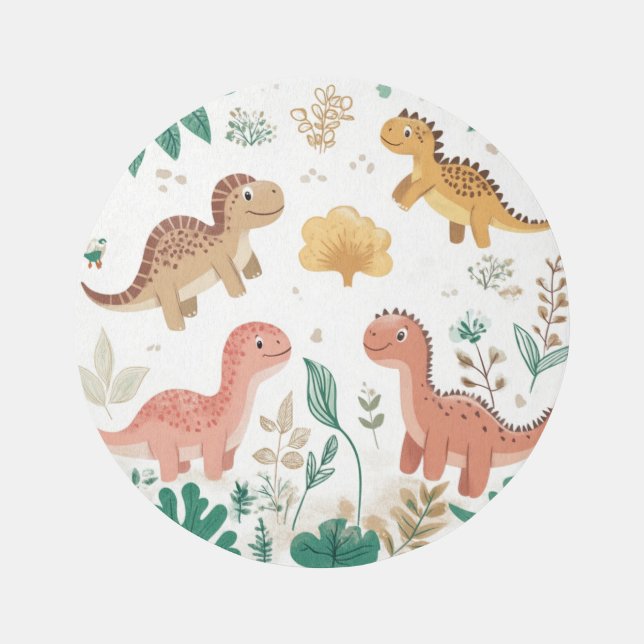  Colorful Dinos with Personality Rug (Front)