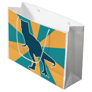 Colorful dinosaur angry T-rex cartoon for boys Large Gift Bag