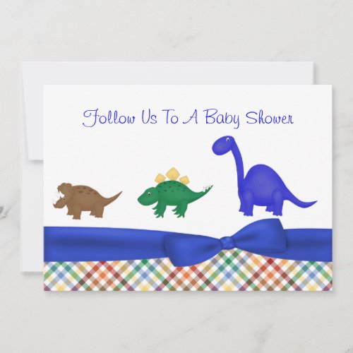 Colorful Dinosaur Baby Shower Invitation