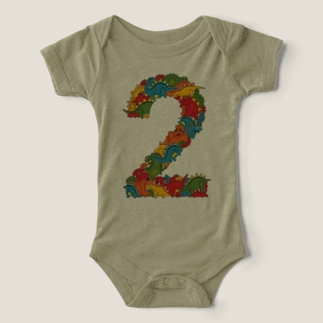 Colorful Dinosaur baby suite Infant T-shirt (Design Front)