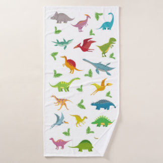 Colorful Dinosaur Bath Towel Set