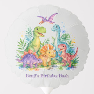 Colorful Dinosaur Birthday Bash Balloon