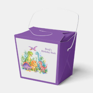 Colorful Dinosaur Birthday Bash Favor Boxes