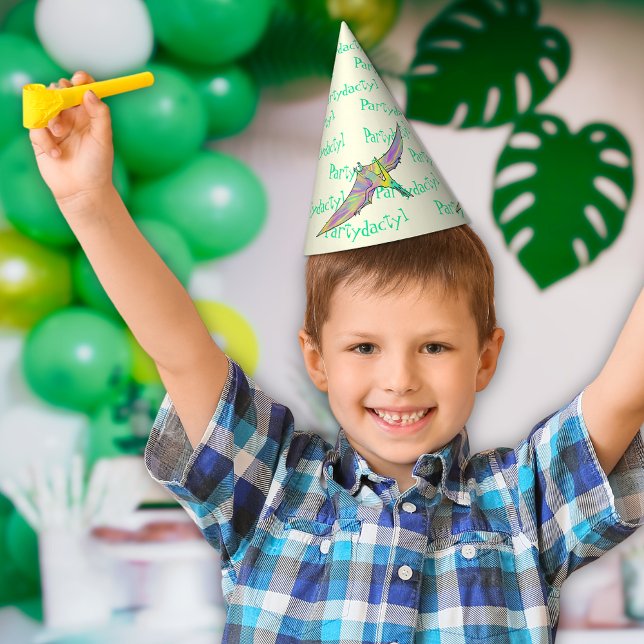 Colorful Dinosaur Birthday Party dactyl  Hat (Colorful Dinosaur pterodactyl partydactyl birthday party paper hat)