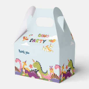 Colorful dinosaur birthday party favor box