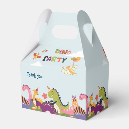 Colorful dinosaur birthday party  favor box