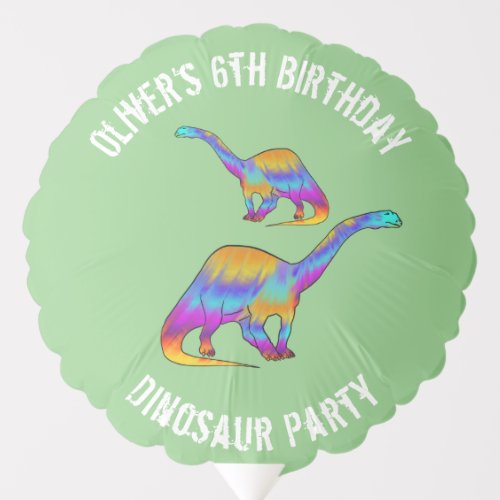 Colorful Dinosaur Birthday Party Name Balloon