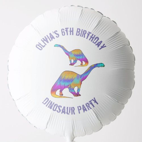 Colorful Dinosaur Birthday Party Personalized Balloon