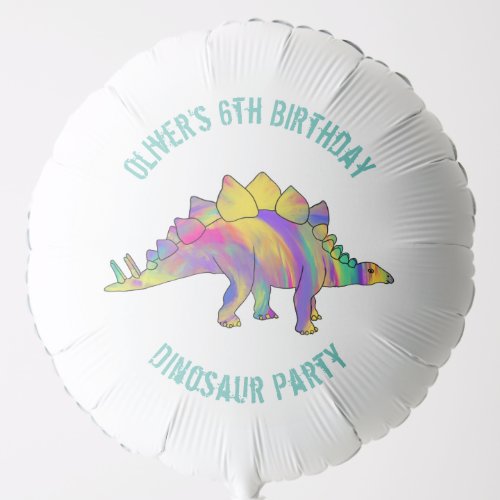 Colorful Dinosaur Birthday Party Personalized Balloon