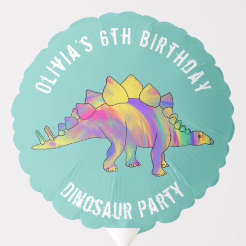 Colorful Dinosaur Birthday Party Personalized  Balloon