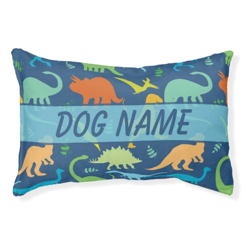 Colorful Dinosaur For Pets Personalize Pet Bed