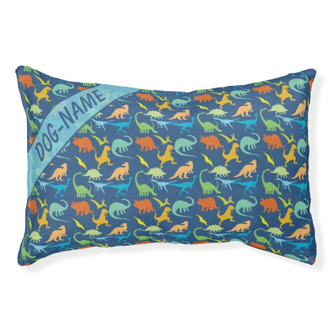 Colorful Dinosaur For Pets Personalize Pet Bed