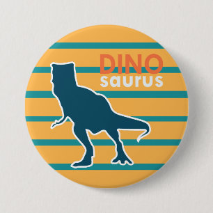 Colorful dinosaur jurassic animal T-rex Button