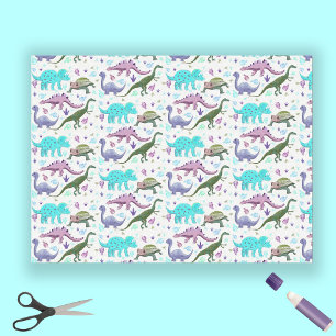 Colorful Dinosaur Mania Tissue Paper