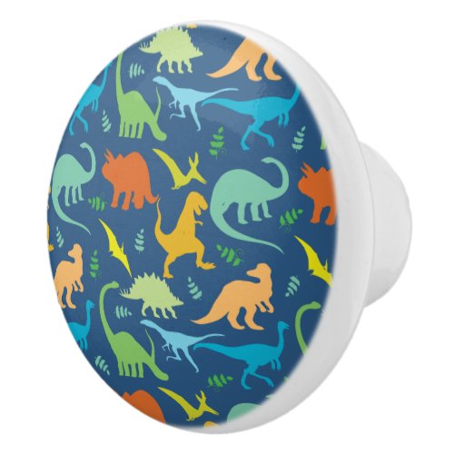 Colorful Dinosaur Pattern Ceramic Knob