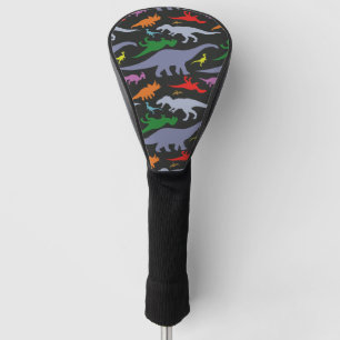 Colorful Dinosaur Pattern (Dark) Golf Head Cover