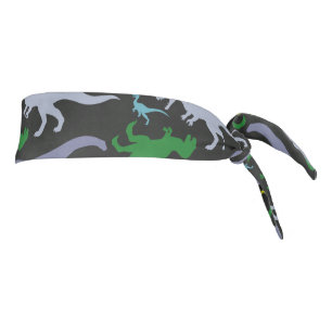 Colorful Dinosaur Pattern (Dark) Tie Headband