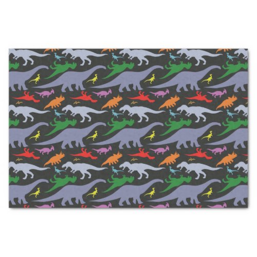 Colorful Dinosaur Pattern Dark Tissue Paper