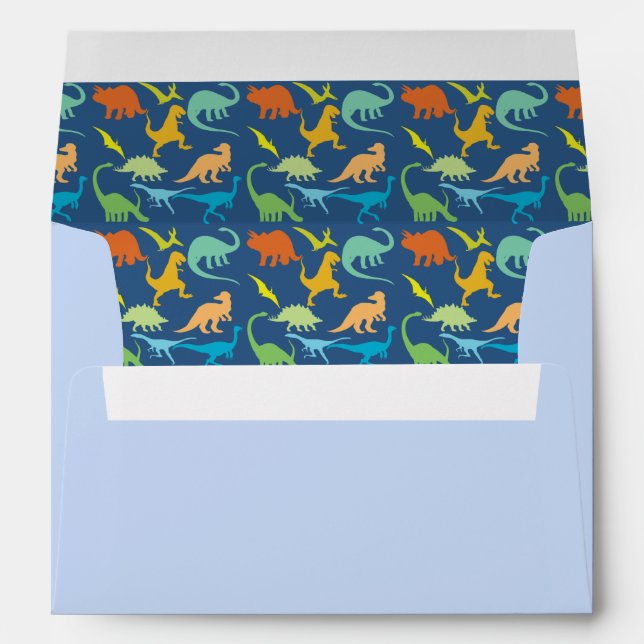 Colorful Dinosaur Pattern Envelope (Back (Bottom))