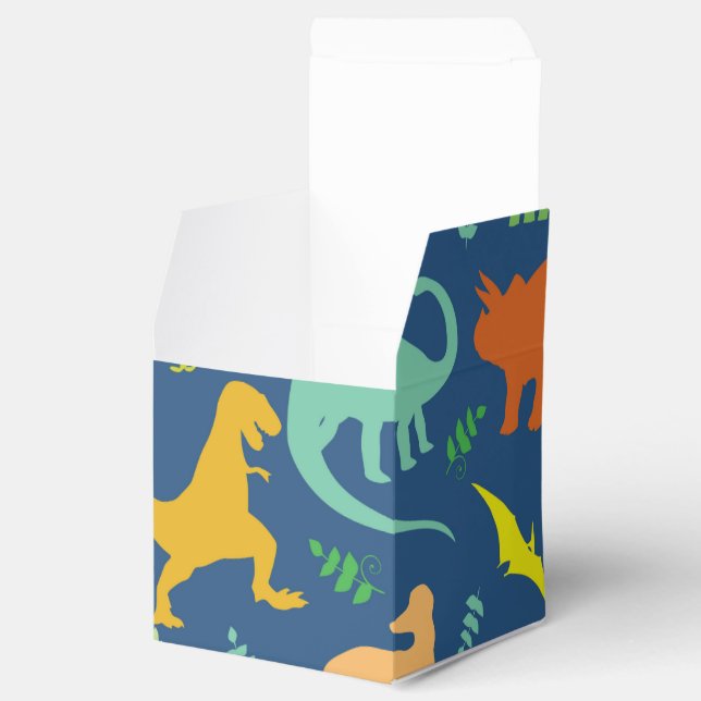Colorful Dinosaur Pattern Favor Boxes (Opened)