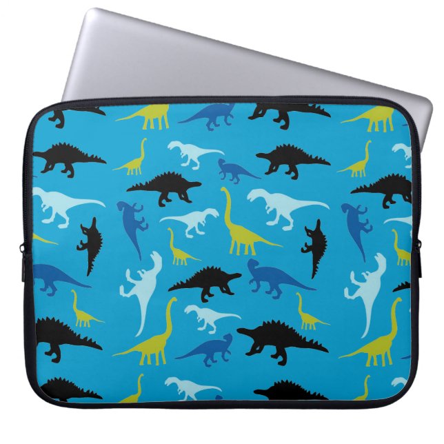 Colorful dinosaur pattern laptop sleeve (Front)