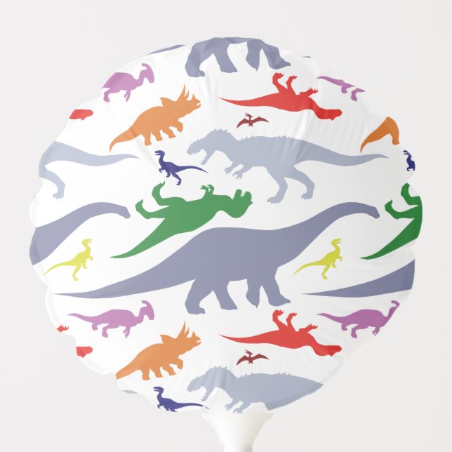 Colorful Dinosaur Pattern (Light) Balloon (Front)