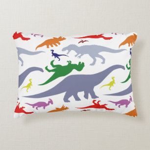 Colorful Dinosaur Pattern (Light) Decorative Pillow