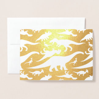 Colorful Dinosaur Pattern (Light) Foil Card