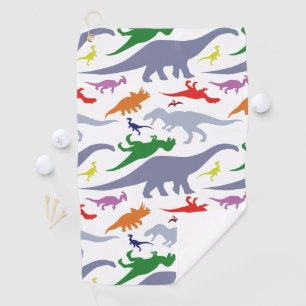 Colorful Dinosaur Pattern (Light) Golf Towel